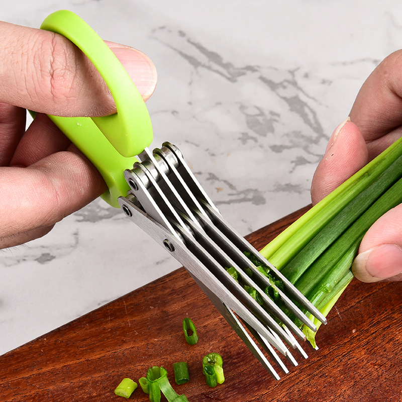 Herb Scissors 5 Blade - Roestvrijstalen meerlaagse 3/5-bladige bieslook schaar keuken