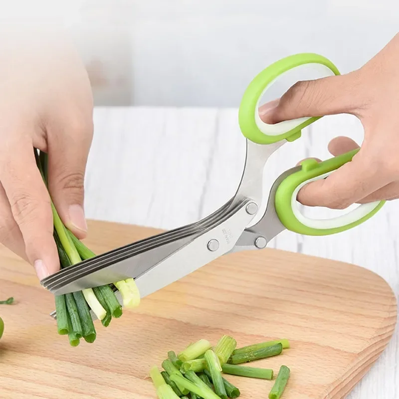 Herb Scissors 5 Blade - Kruidenschaar Roestvrij staal 5-bladige keukenschaar Huishoudelijke