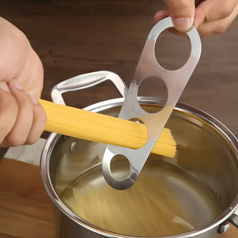 Pasta Measuring Tool - YesStainless Steel 4-gaats pastamaatinstrument, pastamaatweegschaal, lange